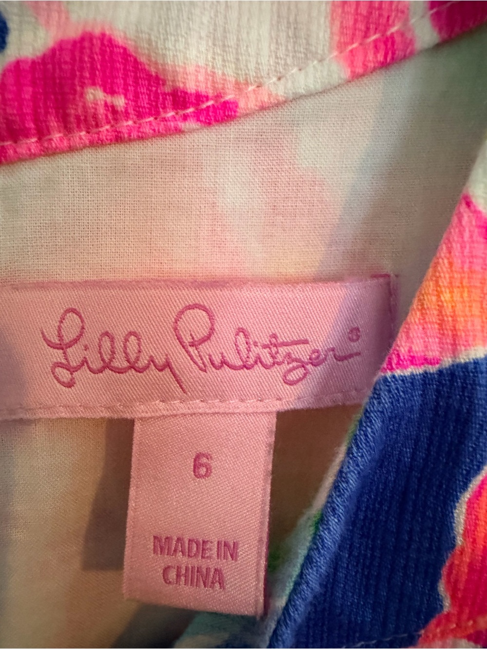 Lilly Pulitzer Pink & Blue Floral Halter Dress with Lace Waist - Picture 2 of 3